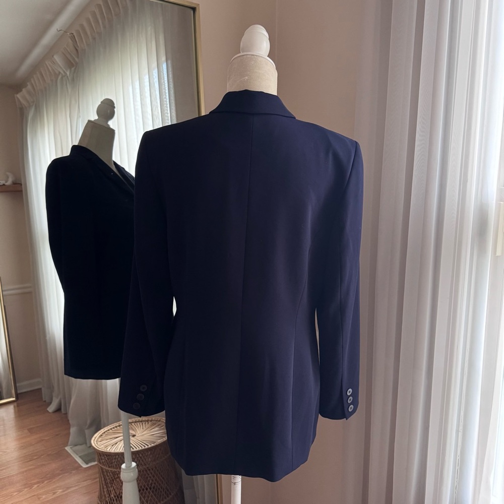 Valerie Stevens Vintage Navy Blue Blazer Size 8 Petite - Picture 10 of 10